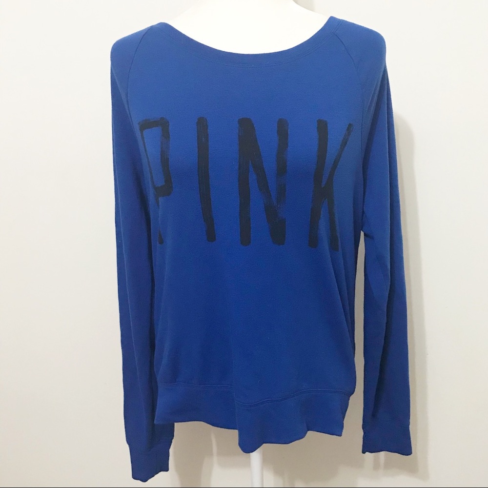 PINK Victoria's Secret Blue Crew Neck Sweater